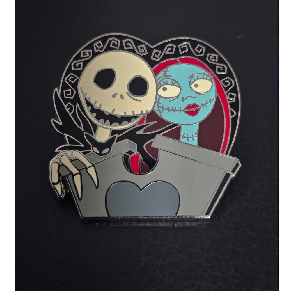 Disney Jack & Sally Heart Coffin Enamel Pin Nightmare Before Christmas